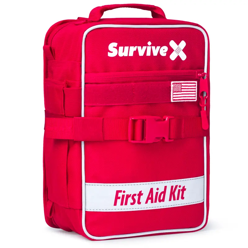 SURVIVEX Large Comprehensive First Aid Kit Ideal for  Car, Travel & Home - Emergency Kit for Hiking, Camping, Backpacking and Outdoors