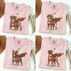 Comfort Colors BLOSSOM I'm The Fastest Puppy Alive Superhero Dog Shirt – Funny Dog Tee for Comic Fans, Fast Dog Lover Gift, Nerdy Flash-Inspired Pet Humor Shirt for Him or Her