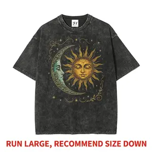 Vintage Sun and Moon Graphic T-Shirt, Celestial Astrology Tee, Boho Cosmic Aesthetic Shirt, Mystical Unisex Top