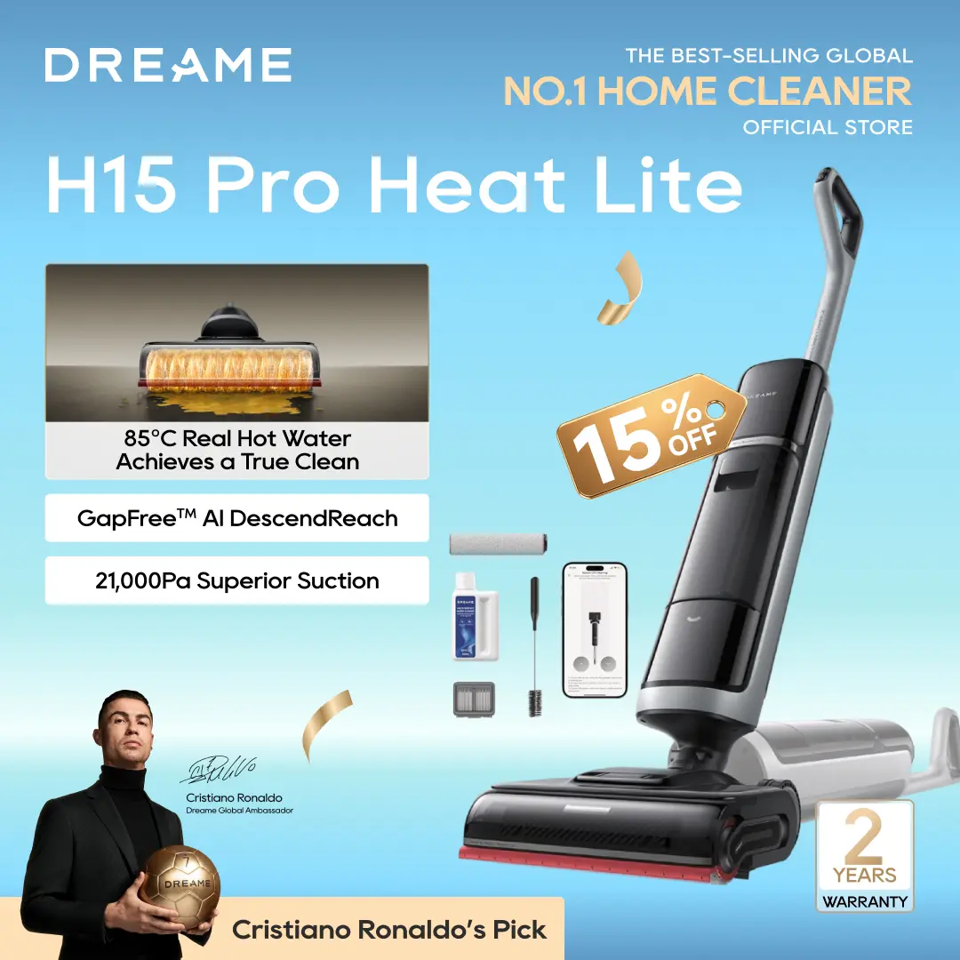 DREAME H15 Pro Heat Lite Wet Dry Vacuum Cleaner, Cordless Vacuum Mop 2 in One， Wash with heat, clean with AI Home Cleaning Tool