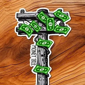 Money Tree - Lineman Collection - LINEMAN decor, Hard Hat Sticker , Laptop Water Bottle Decal Sticker