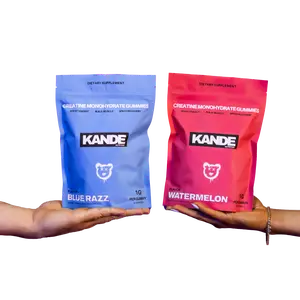 Kande Nutrition Creatine Monohydrate Gummies - 150 Count - 1 Month Supply - Build Muscle Boost Cognition Speed Recovery - Gluten Free Vegan Non GMO - Blue Razz & Watermelon Flavors