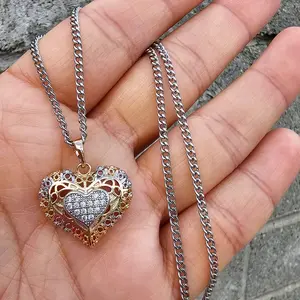 corazon con cadena gold plated necklace