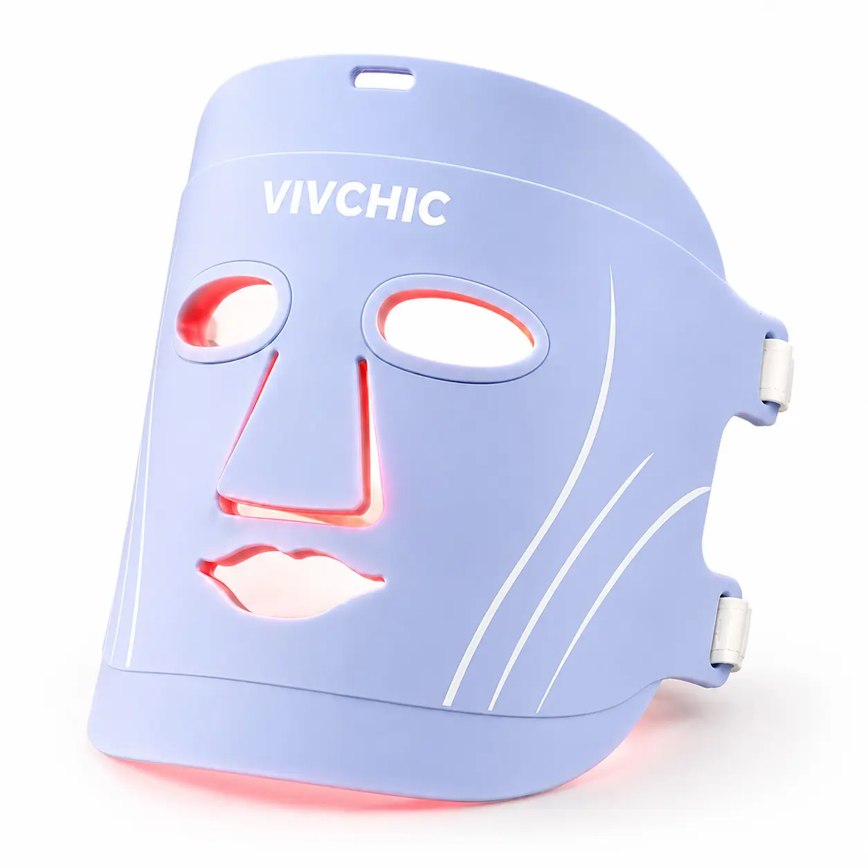 VIVCHIC Red Light Therapy Mask for Face, 850nm NIR, 7 Light Colors, 248 LEDs, Rechargeable, Blue