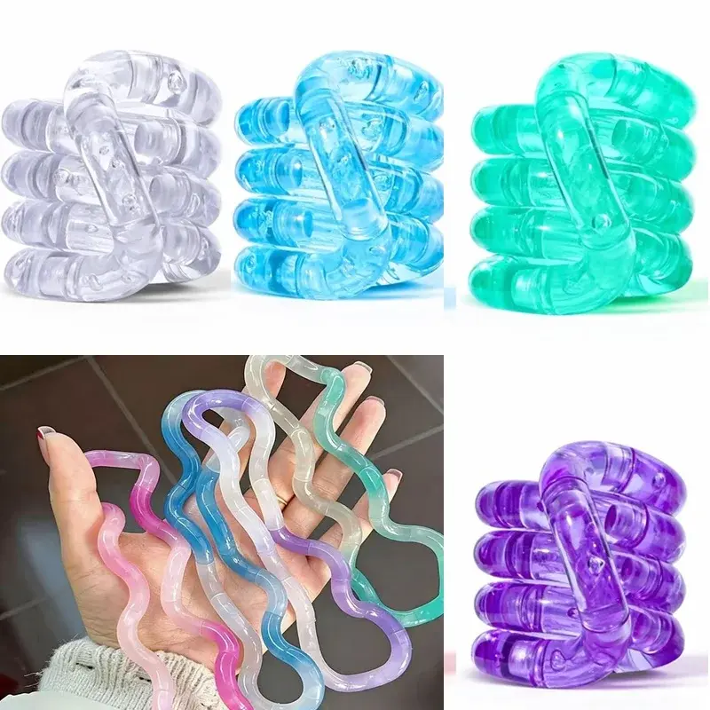 Squishy Tangle Fidget Crunchy and Soft Tangle Fidget Crunch Finger Rope Anti-Stress Tangle Rope Christmas Gift크런치 말랑이탱글 피젯토이