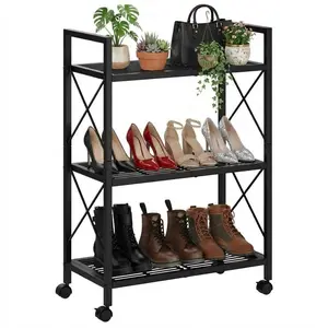 Space-Saving 3/4/6-Tier Vertical Shoe Rack | Narrow Tall Shoe Tower for Small Spaces | DIY Adjustable Sturdy Metal Organizer for Entryway, Bedroom & Closet | Holds 20-25 Pairs
