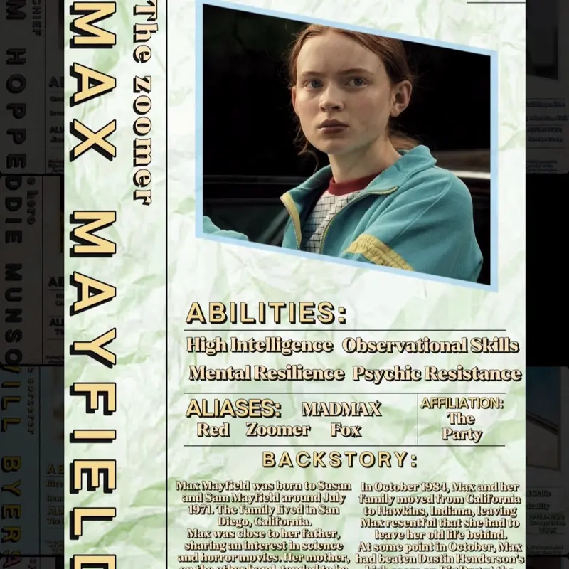 Max mayfield poster