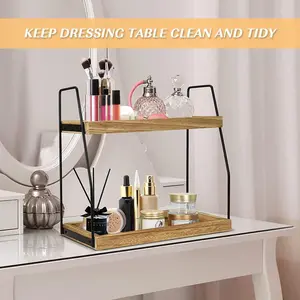 2-Tier Bathroom Countertop Organizer Skincare Cosmetic Holder Sink Storage Shelf storage box ideal kitchen durable makeup organizer bathroom holiday haul beauty