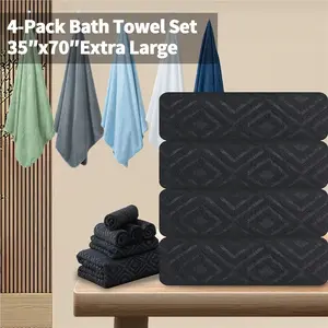 4/8pcs Oversized Bath Towels Set, Extra Large Soft Bath Sheet, Highly Absorbent Quick Dry Towels Set For Bathroom Hotel Spa, Bath Towel With Hand Towel & Washcloths Set