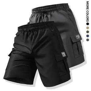 Men's Casual Cargo Shorts Set of 2, Loose Fit with Functional Pockets, Solid Color, Mid-Rise, Suitable for Casual Wear and Sports, Casual Wear Shorts | Stylish Look | Durable Fabric with Twill Pocket Design