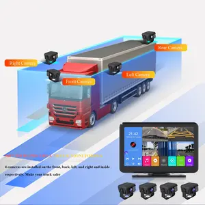 360 Degree 7 inch 4K 4X Camera car monitor truck MP5 MP3 Player Touch Screen reversing image Rear Camera Monitor 24V car HD night vision truck bus 4x surveillance camera Driving 4x AHD Camera Recorded Dashcam