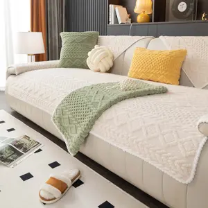 1 Pc Soft cotton fleeceSofa Cover, Pet Friendly Sofa Cushion Slipcover, Thickened Couch Throw Blanket & Decorative Sofa Pad, Non Slip Washable Furniture Protector, Soft Couch Mat for Armchair, Loveseat, Sectional & 2/3/4 Seater Sofas, Modern Home Decor