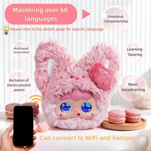 AI intelligent dialogue plush toy robot accompanies doll, AI artificial intelligence dialogue chat robot emotional companionship doll electronic pet birthday gift，Multilingual AI Talking Plush toy，electronic pets