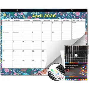 January 2026 to June 2027 Desk Calendar 2026-2027, Large Monthly 18 Months Academic Planner 17.3" x 13.2'' Floral Design with  for Fridge by
