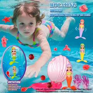 Rotating Mermaid Dive Toy, Coral Shell Underwater Float, Pool Toy, Water Play Toy, Best Summer Gift, No Battery Required