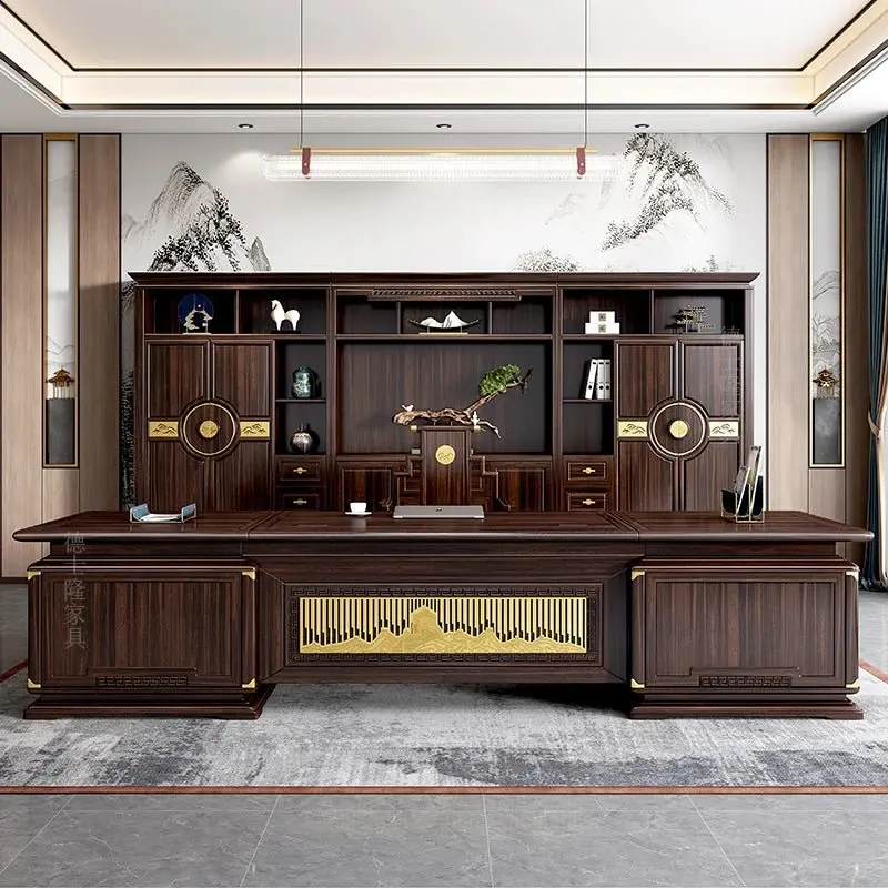 Verve Vintage Wooden Office Desk - Commercial Furniture with Simple Installation Tools, Postmodern Professional Interior Room Decor, Delivered to Your Door