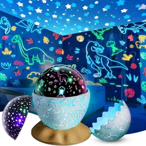 Dinosaur Egg Night Light Toys 2-in-1 Dino & Star Projector for Kids 3-5 6 7 8 9 10 Year Old Boy Girls Nights Lights Lamp Boys Christmas Birthday Gifts for Kid Age 3-12 Stocking Stuffers