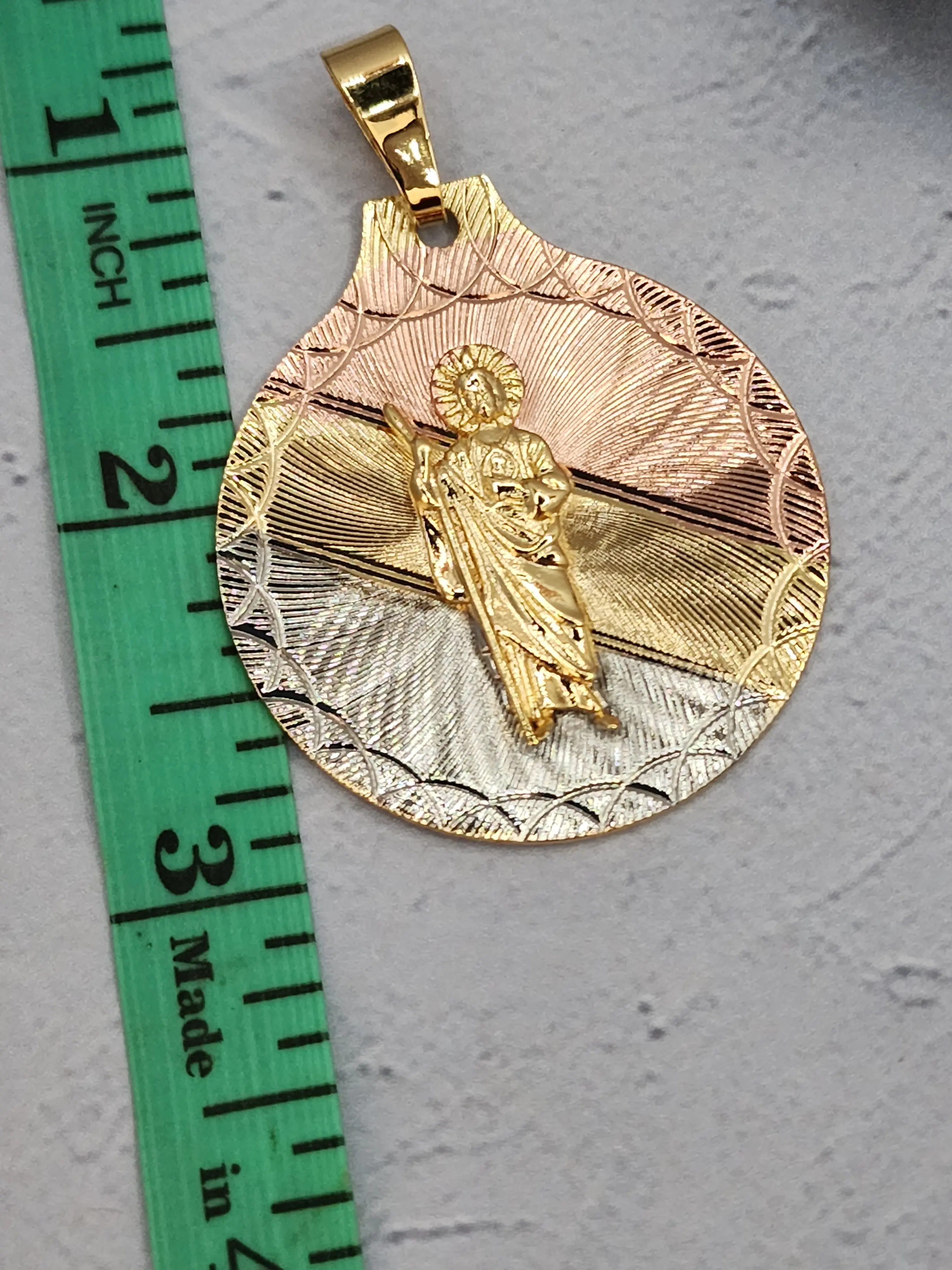 SAINT JUDE pendant gold plated 3 inches NO CHAIN