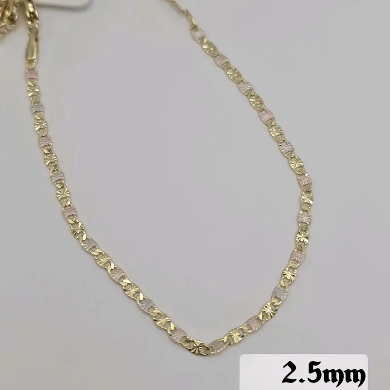 New three colors bracelet 2.5mm gold-plated  two faces gold color also  fashion design 7'5 inches