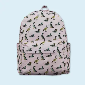 Pink duck baby girls backpack