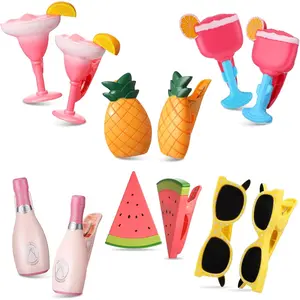 12 count Beach Towel Clips Beach Chairs Clips Plastic Swimming Pool Towel Holders  Size Funny Clothespins for Patio Holiday Pool Blanket Decoration (Cute)