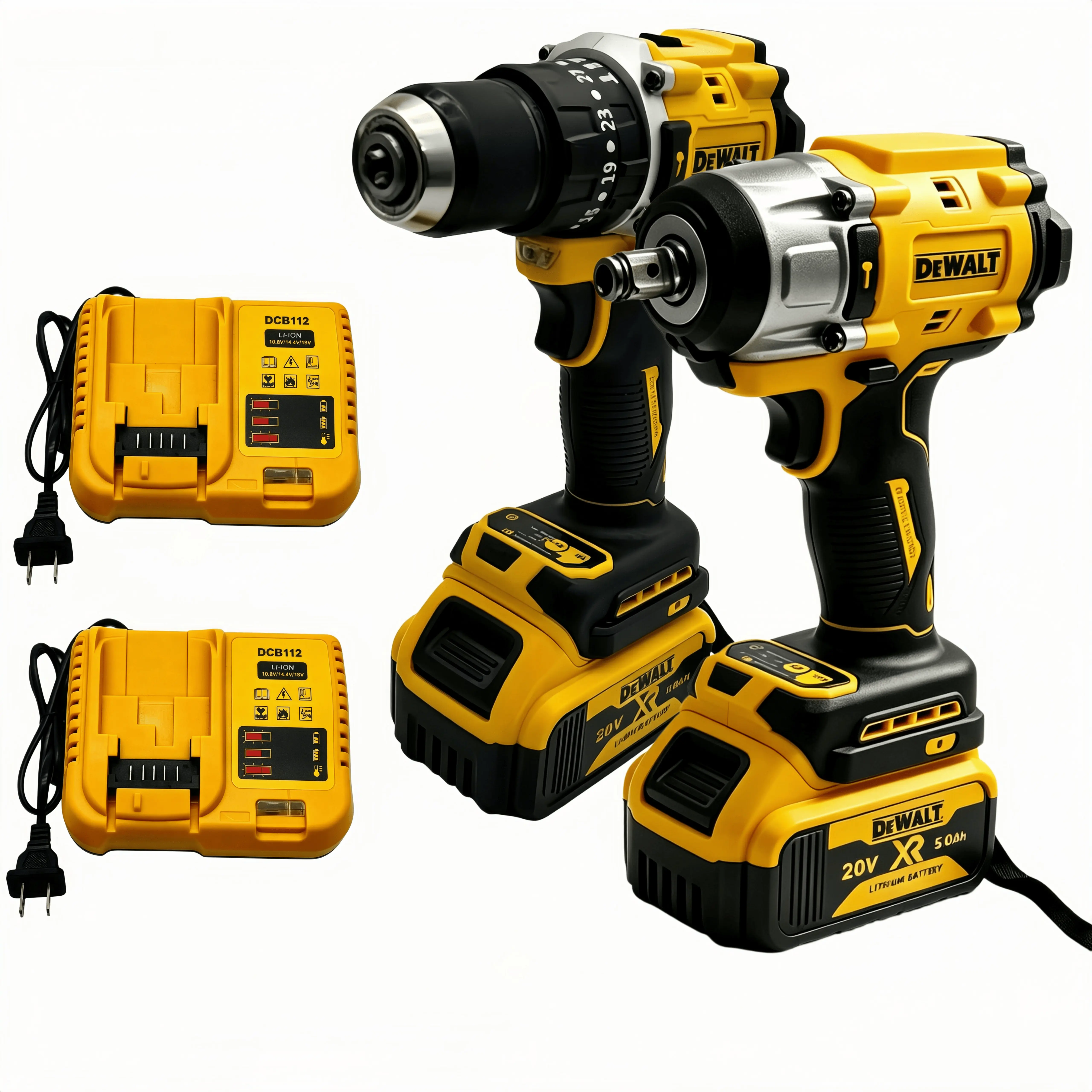 DEWALT Rechargeable Drill & Impact Wrench Kit | Wall Buster + Screw Terminator, 3-Step Torque Adjustment, 1/2-inch Precision Socket, Great for Household Repairs & Outdoor Setup, A Thoughtful Choice for Father’s Day or Husband’s Day pink tool set