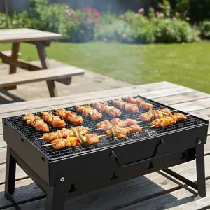 Portable Foldable BBQ Grill Mat, PTFE Non-Stick Coating, High Heat Resistant Outdoor Cooking Mesh Pad, Even Heat Distribution Prevents Burning, Easy Clean Camping & Party Essential for Grilling