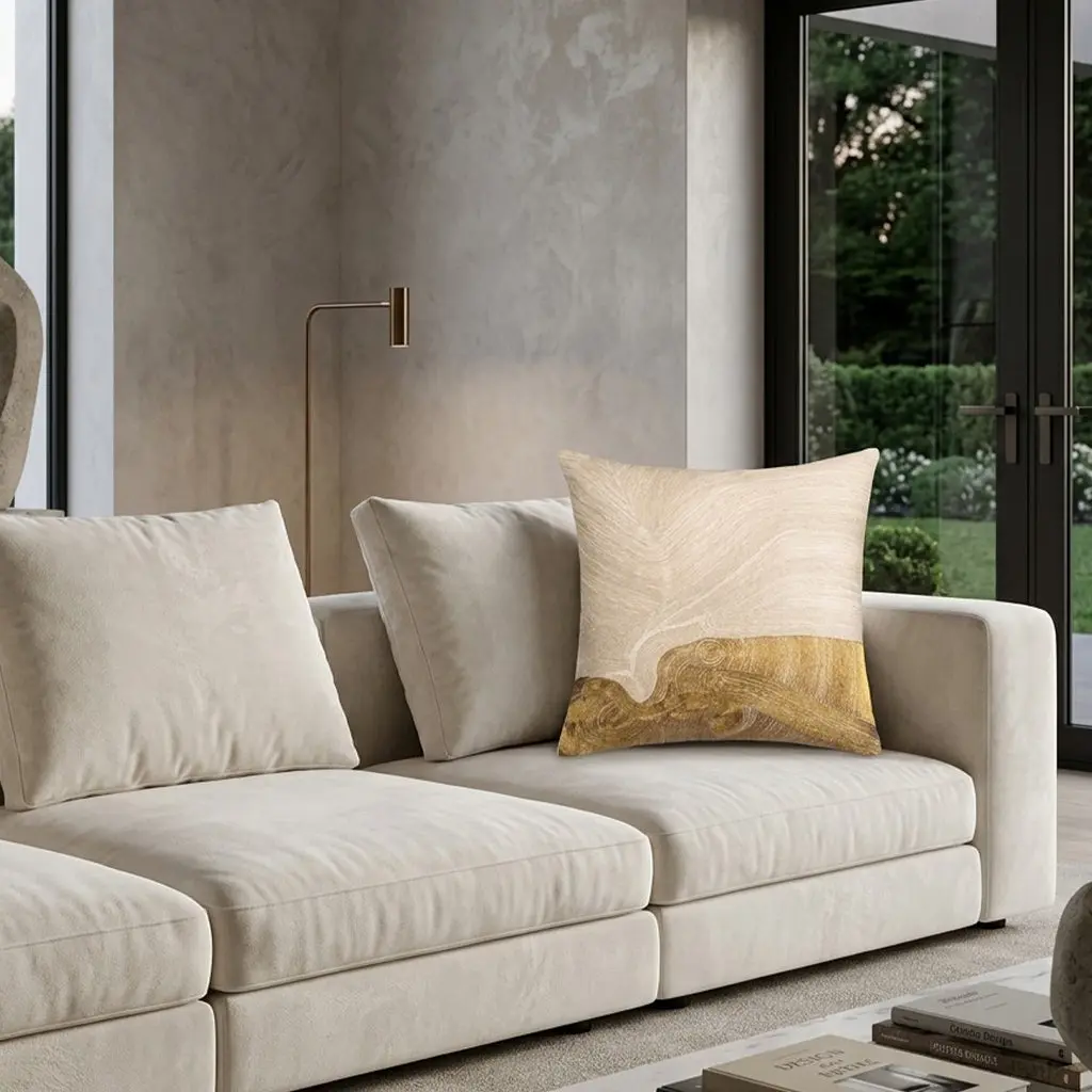 Zer Ivory And Gold Pillow