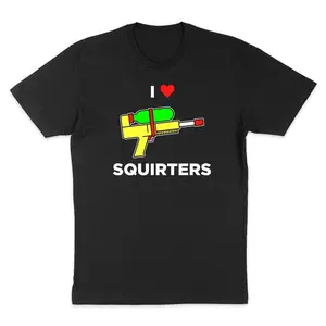 I Love Squirters Apparel, Printed Pattern, Short Sleeve, Crew Neck, Soft Cotton Fabric
