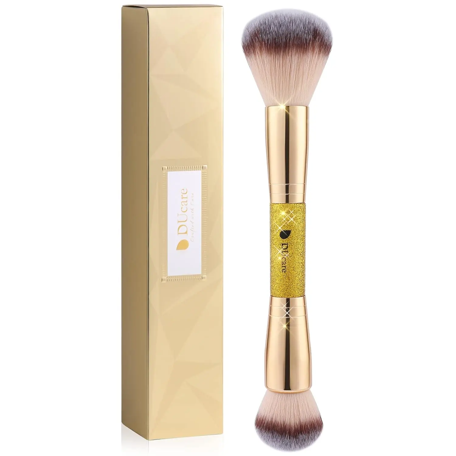 Ducare Foundation Powder Brush Double Ended Blush Makeup Brushes, Duo Bronzer Blush Ideal for Cream or Powder Doremi-Beauty