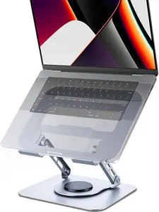 360° Rotatable Laptop Stand for Desk,Ergonomic Laptop Riser Holder with Dual-bar Support, Adjustable Height Notebook Holder for 10–16" Monitor Mount