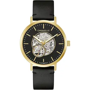 Caravelle by Bulova Leather Automatic Mens Watch 44A121