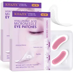 Retinol Microneedle Eye Patches with Hyaluronic Acid & Firming Peptides, Eye Care for Dark Circles & Wrinkles, 1 Pair