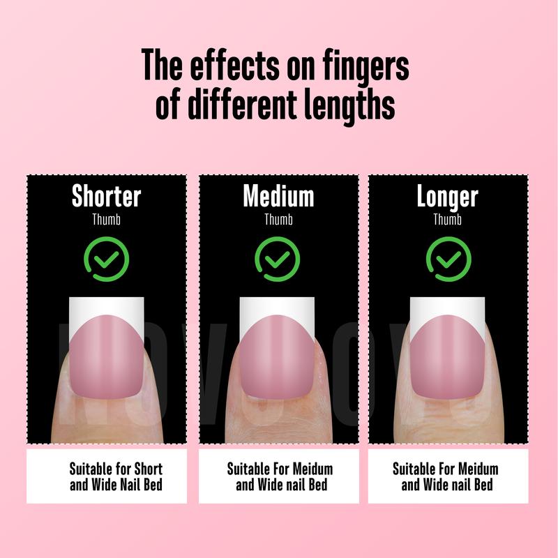 NOVO OVO Short Sharp Square White French Tip Nail Tips Press on BERRY PINK, Need Builder Gel Top Coat Nail Glue, Soft Gel Fake Nail Extension, Full Cover False Nails for Salon DIY x 15 Sizes 240 pcs【NO GLUE ,TOP COAT AND LAMP INCLUDED】