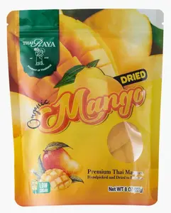 Thairaya Dried mango 8 Oz, Dried mago slices - Dried fruit snacks Low sugar Reusable bags - Healthy snacks Vegan Soft Juicy Sweet fresh fruit Thai mango fruit snacks healthy snacks organic fruit