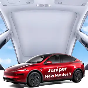 Tesla Model Y Sunshade Roof,Foldable Car Sunroof Cover, Sun UV Protection,Interior Gray,Tesla Y Accessories Heat Insulation Foldable Glass Sunroof Cover The Latest Model of Model Y 2025
