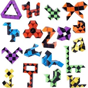 18 Pack Fidget Snake Cube Mini Twist Puzzle for Kids, Ideal for Stocking Stuffer Birthday Party Favors Goodie Bags Fillers Classroom Rewards Black