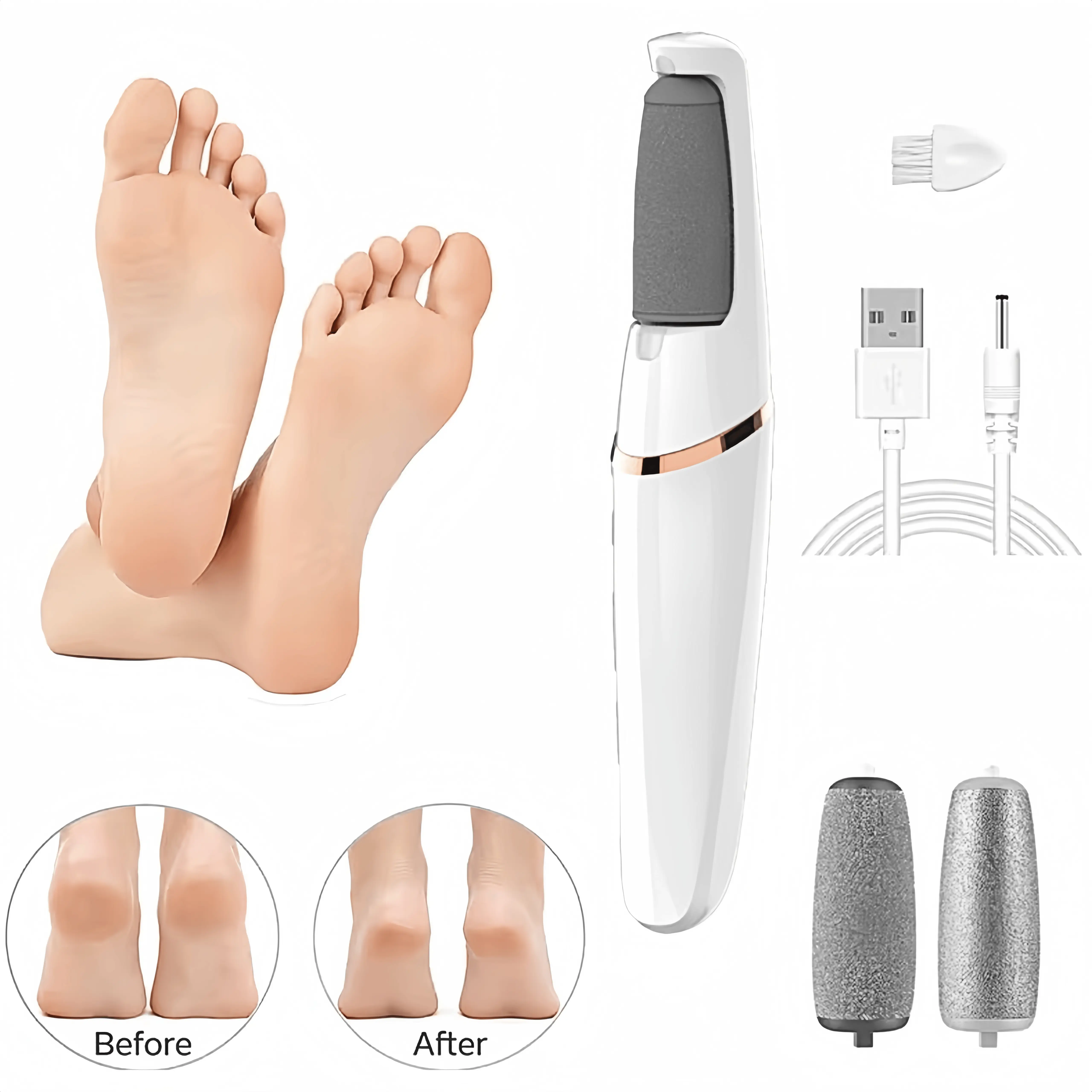 Electric Foot Grinder for Home Use - Automatic Exfoliating Grinding Machine for Dead Skin Calluses and Pedicure - Model for Home Use Manicure Nail