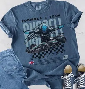George Russell T-shirt ,Russell Fan Merch, Perfect Gift for Racing Fan, Formulla 1 Russell Fan Gift, Russell Shirt Apparel, Formulaaa 1 2026 Fan Apparel Gift, Car Lovers Shirt, Racing Lovers Fan Gift, Driver Merch, Gift for Him, No-Fade Colors,