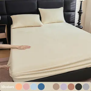Luxury Velvet Bed Sheet Set with Deep Pocket Design, Includes 1 Fitted Sheet + 2 Pillowcases, Soft Breathable
