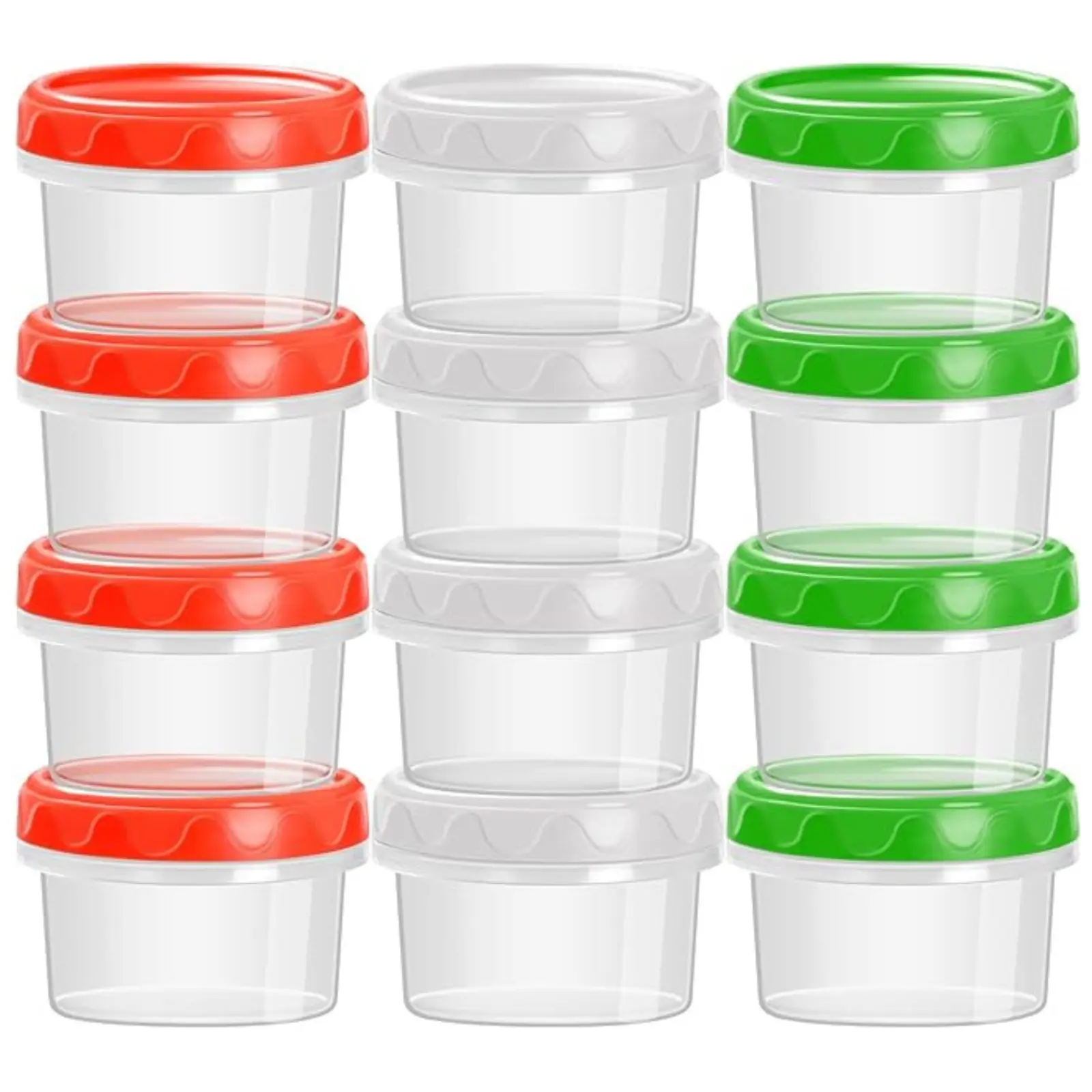 Dishwasher Safe 2oz Mini Plastic Containers with Lids for Salad Dressing Condiment Sauce Dipping Jello Shot ,Extra Thick-Leakproof-Reusable-BPA FREE