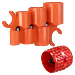 1/4'' - 1'' Depth Gauge and Pipe Deburring Tool Kit, 1/8'' to 1-5/8'' Inner Outer Reamer Pipe Tubing Chamfer Tool for PVC PPR Brass CPVC PE-RT