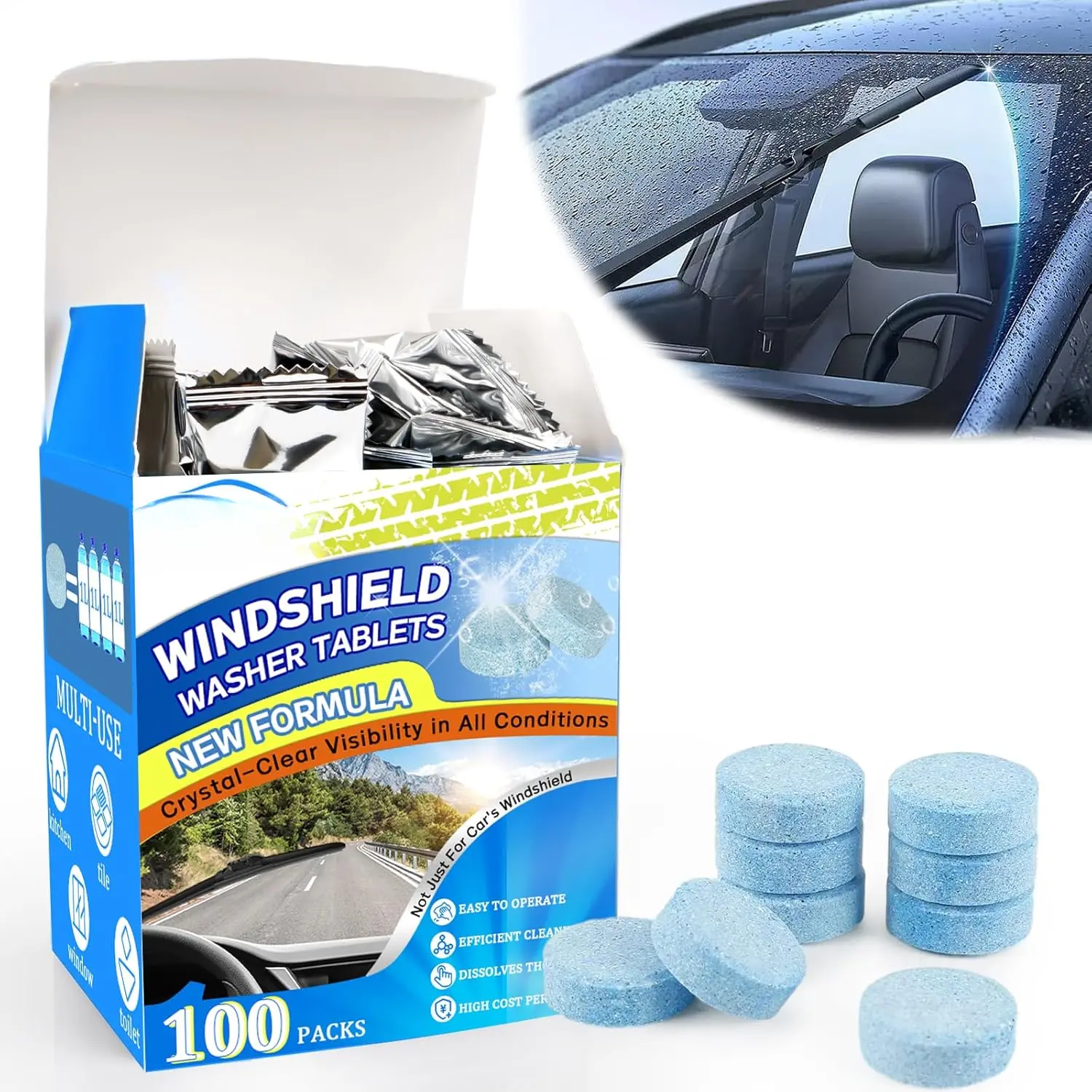 100 Count Windshield Washer Tablets - Pro-Grade Cleaner - TikTok Shop