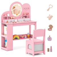 Pink - 3 Lighting Mode Mirror, Bookshelf