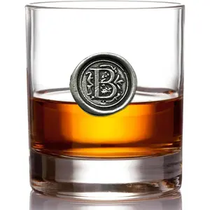 11oz Old Fashioned  Rocks Glass With Monogram Initial -  Gifts For Men - Personalized Gifts With Your Choice of Initial (B) MON102