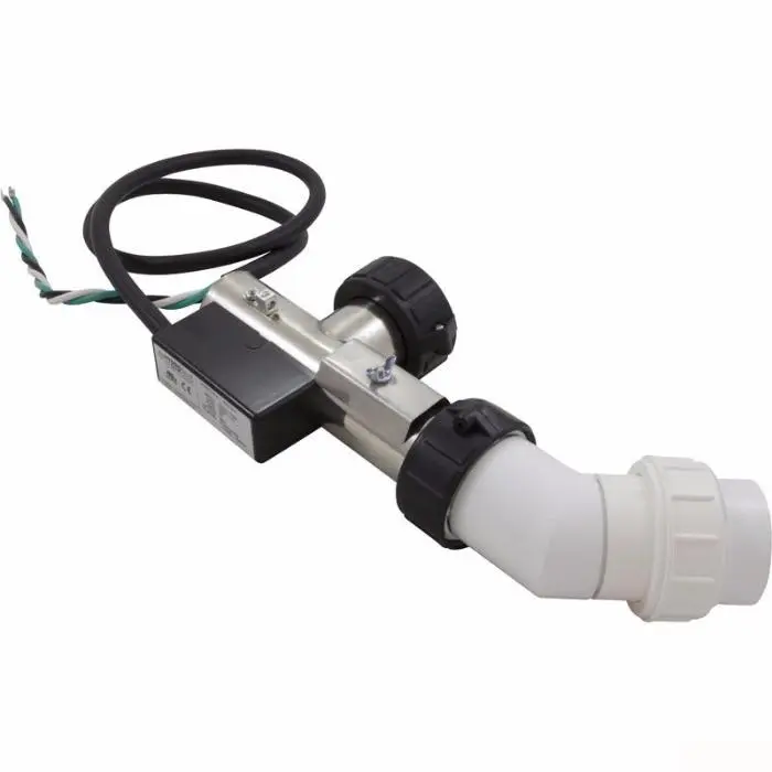 HydroQuip 48-9124-AP Pool Heating Assembly - 9 in. Titanium, 3.6kW, with Cord, Digital Control Advanced Programming, Energy Efficient, Variable Speed Pump Compatible