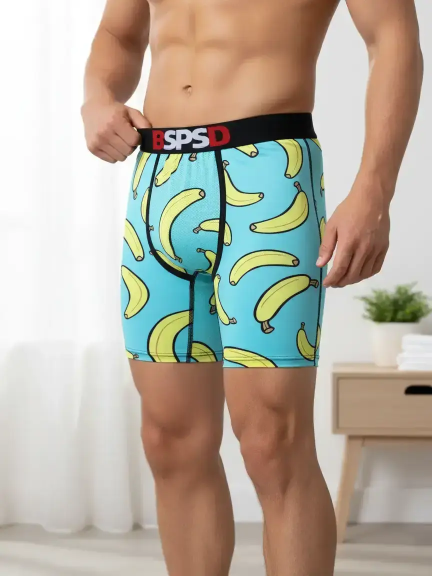 1Pcs Men's Sexy Boxers Briefs , Fashionable Printed Underwear, Breathable Sweat-Wicking Men's Panties,  Comfortable Daily Men Underwear Boxershort, Breathable Comfy Underwear