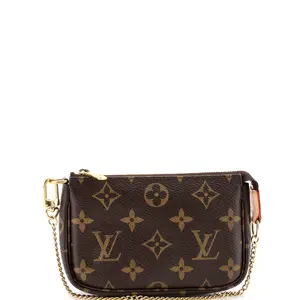 Pre-owned Louis Vuitton Canvas Coated Clutches & Wristlets Pochette Accessoires Monogram Canvas Mini by Rebag