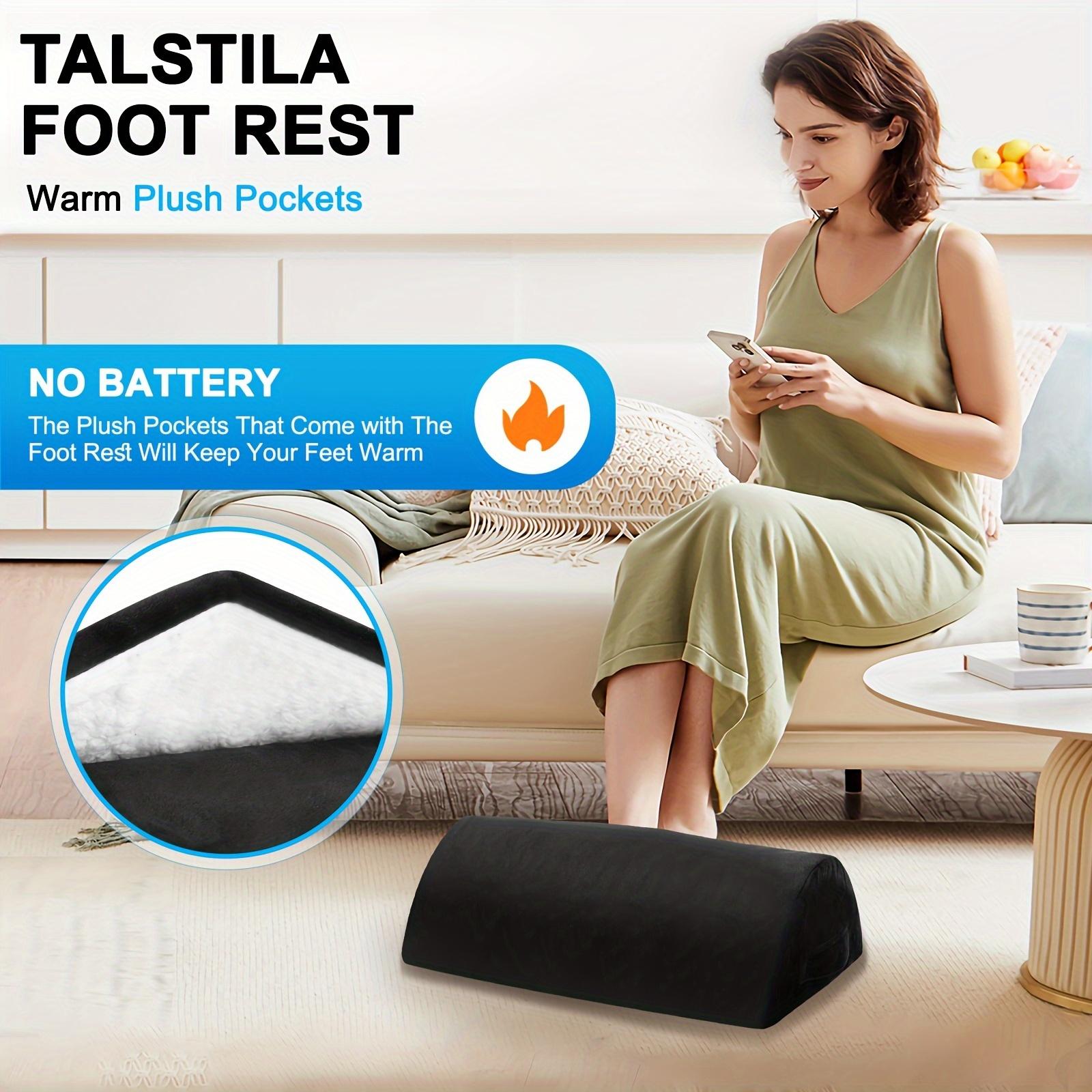 Useful Footrest Under The Desk, Featuring a Warm Plush Foot Pocket, an Ergonomic Adjustable Memory Foam Design, Suitable for Use with Desks And Office Chairs