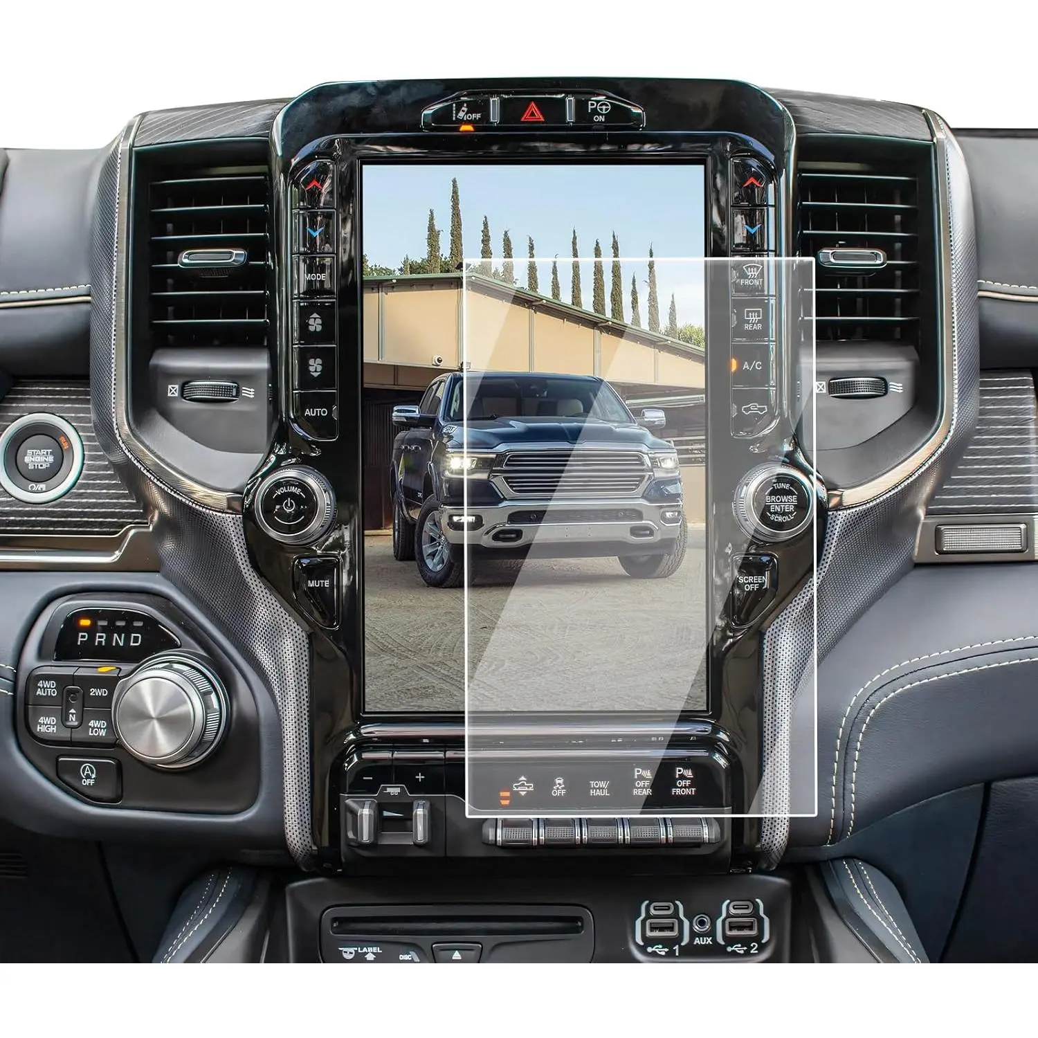 Protector for 2019-2025 Dodge Ram 1500 - 12-Inch Matte 9H Tempered Glass Navigation Protector Ram 1500/2500/3500(Big Horn/Laramie/Rebel/Limited Longhorn/Limited/TRX/RHO) Accessories Anti Glare